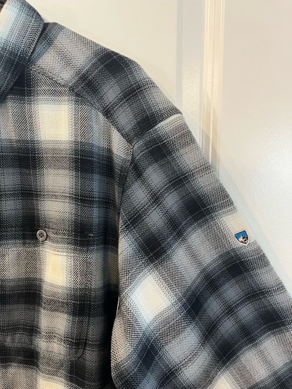 Kuhl Men's Black Gray & White Plaid Button-Down Shirt - Picture 4 of 6